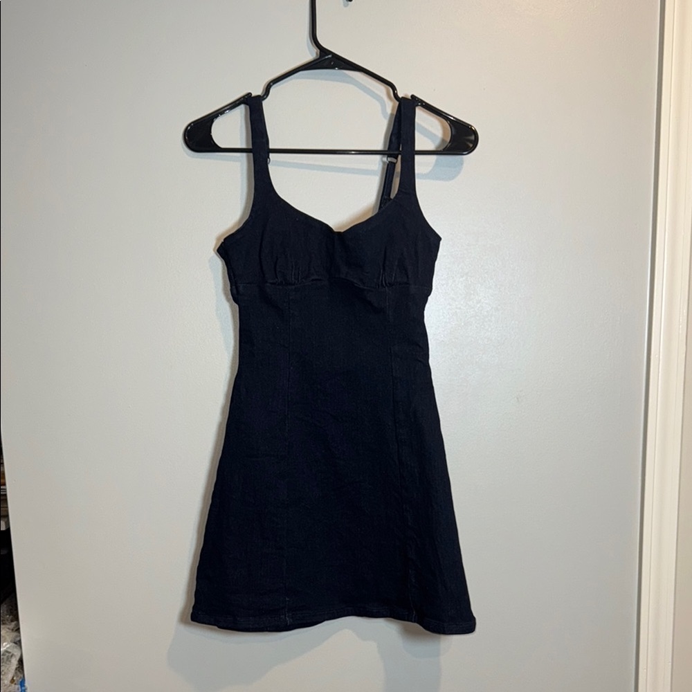 Navy Blue Denim Mini Dress